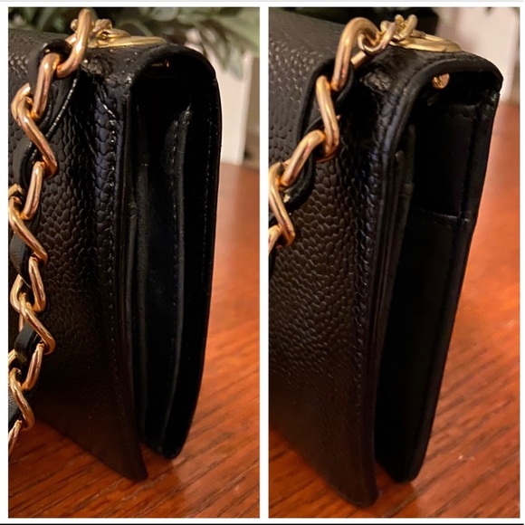 ⚜️🖤 Chanel Timeless Wallet + Chain Revamp Crossbody Caviar Leather Gold